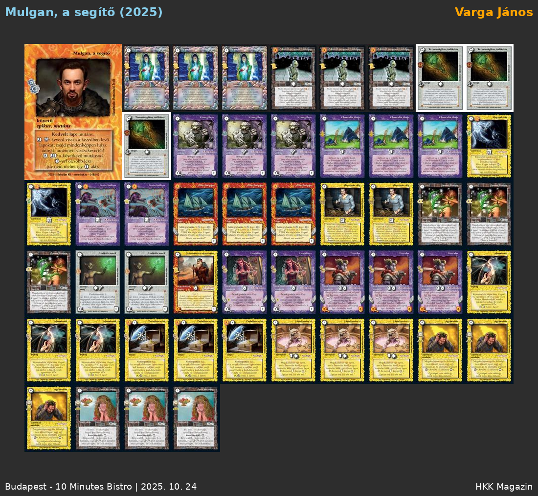 7. hely Varga János, Mulgan, a segítő