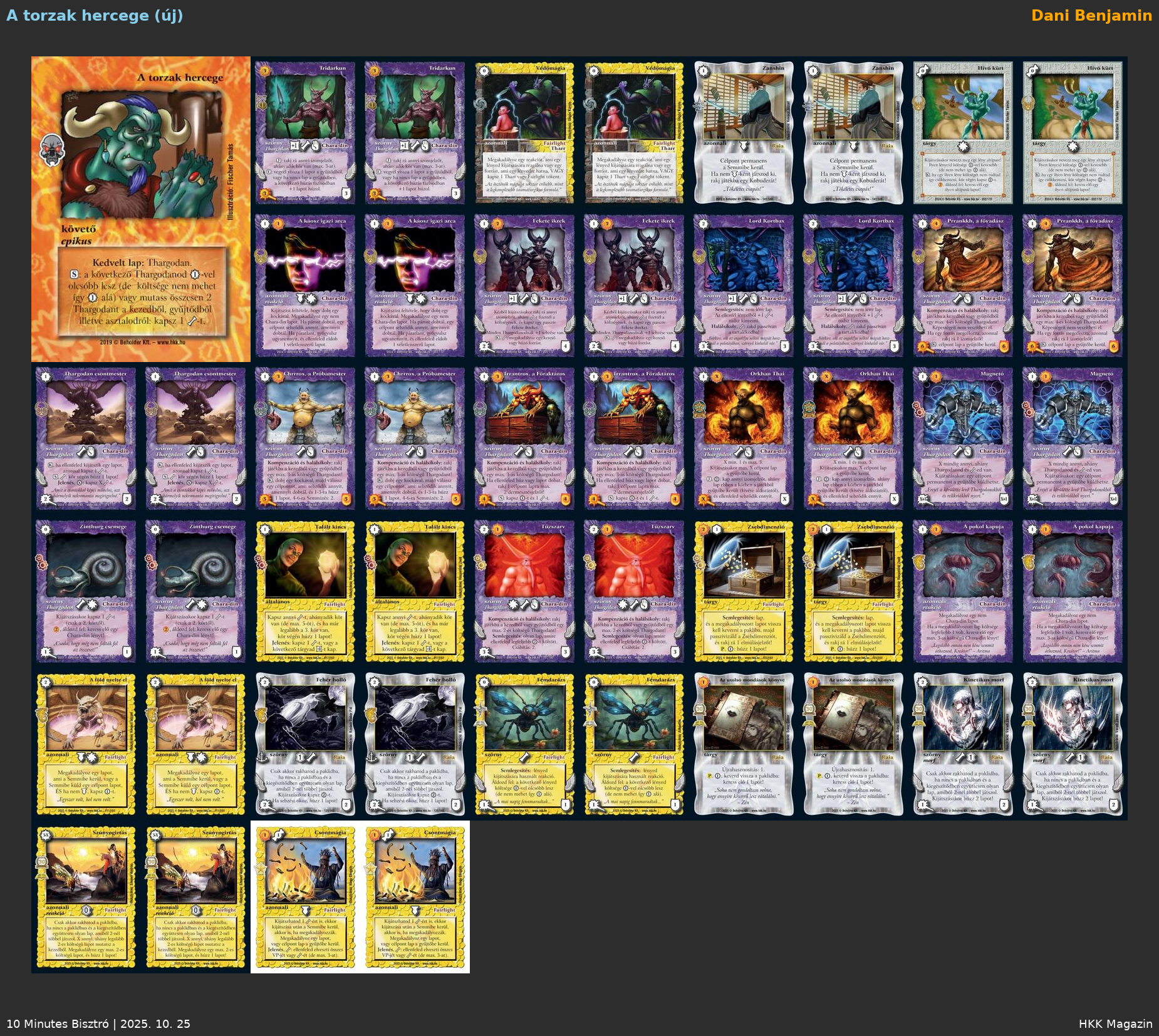 Dani Benjamin 2 lapos Thargodan paklija a Nemzetin